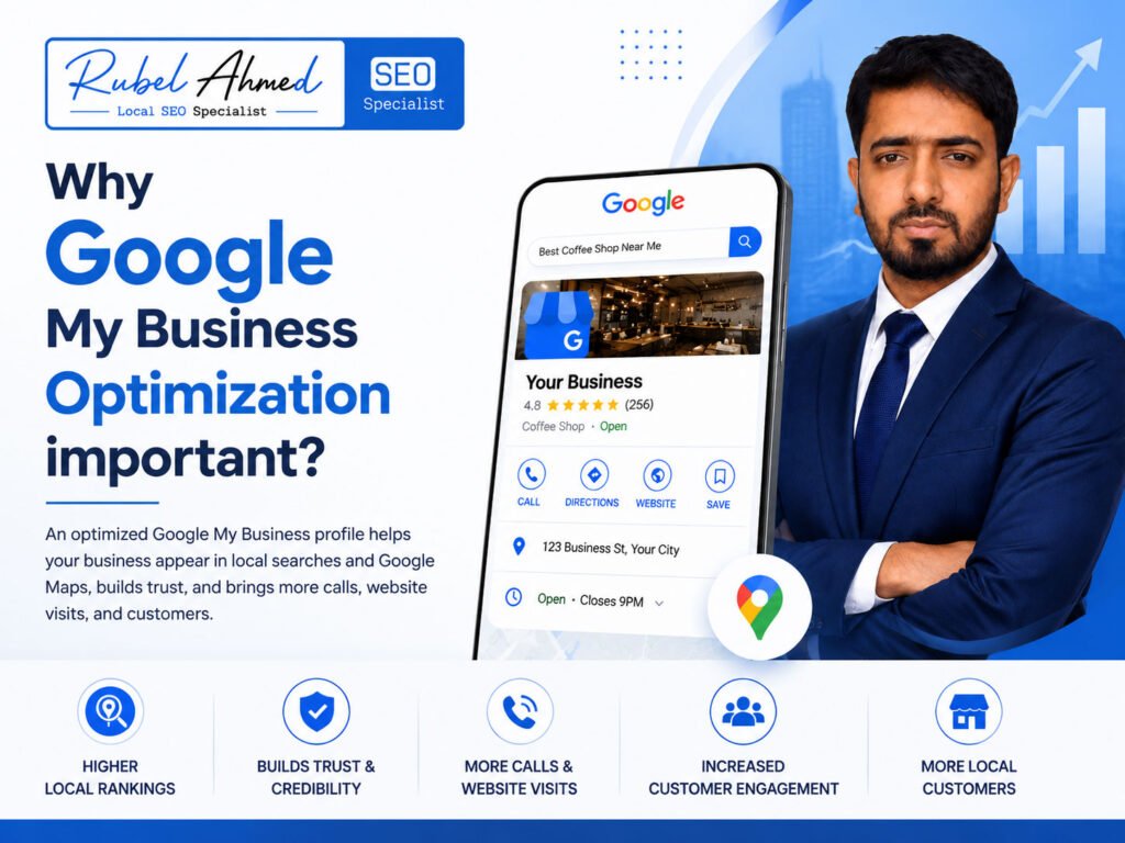 #GoogleMyBusiness #GoogleBusinessProfile #LocalSEO #LocalSEOSpecialist #SEOExpert #GoogleMapsSEO #LocalSearchOptimization #BusinessGrowth #DigitalMarketing #SEOAgency #SEOForSmallBusiness #IncreaseOnlineVisibility #GoogleRanking #SearchEngineOptimization #OnlineMarketing #GrowYourBusiness #LocalMarketing #CustomerGrowth #GoogleSearch #BusinessListingOptimization #SEOstrategy #DigitalGrowth #MarketingTips #SmallBusinessSEO #RubelAhmedSEO