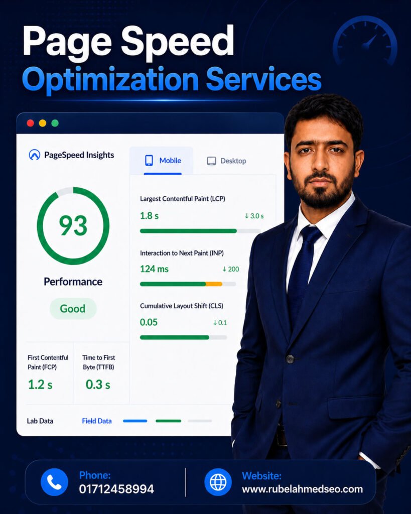 #PageSpeedOptimization #WebsiteSpeedOptimization #WebsitePerformance #PageSpeed #SiteSpeed #SpeedOptimization #TechnicalSEO #CoreWebVitals #GooglePageSpeed #PageSpeedInsights #WebPerformance #MobilePerformance #WordPressSpeedOptimization #ElementorOptimization #ShopifySpeedOptimization #WooCommerceOptimization #ImageOptimization #JavaScriptOptimization #CSSOptimization #CachingOptimization #WebsiteOptimization #SEOExpert #SEOConsultant #SEOServices #SearchVisibility #UserExperience #OrganicTraffic #AISEO #AEO #RubelAhmedSEO